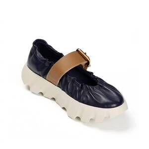 NEW 4CCCCEES women's mary jane cove flat pumps in navy